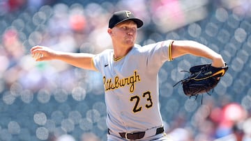 MINNEAPOLIS, MINNESOTA - JULY 13: Mitch Keller #23 of the Pittsburgh Pirates delivers a pitch against the Minnesota Twins in the first inning at Target Field on July 13, 2025 in Minneapolis, Minnesota. David Berding/Getty Images/AFP (Photo by David Berding / GETTY IMAGES NORTH AMERICA / Getty Images via AFP)