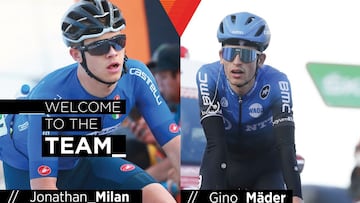 Jonathan Milan y Gino Mäder, los últimos refuerzos para el Bahrain-McLaren.