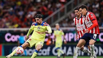  Diego Valdes scores his goal 0-2 of America during the round of 16 first leg match between Guadalajara and Club America as part of the CONCACAF Champions Cup 2024, at Akron Stadium on March 06, 2024 in Guadalajara, Jalisco, Mexico.