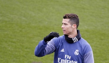 Cristiano Ronaldo during Real Madrid training