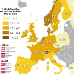 Suiza, país de Europa con más millonarios: ¿en qué puesto está España?