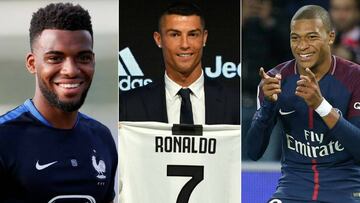 Lemar, Cristiano y Mbappé, el podio de los tres fichajes más caros de la temporada 2018-19.