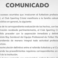 Cristal despide a Sandoval