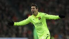 Lionel Messi celebra su gol ante el Athletic. 