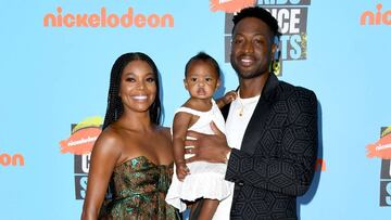 El ex jugador Dwyane Wade, junto a su familia