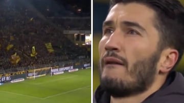 El emotivo homenaje de la afición del Dortmund a Sahin