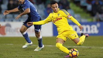 Álvaro García, durante un Getafe-Cádiz.