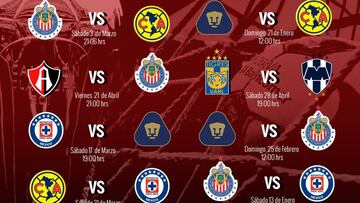 Se reveló el calendario del Torneo Clausura 2018. Por ello en AS México te presentamos los partidos que no te puedes perder en este torneo.
