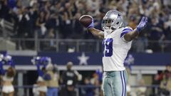 Dec 9, 2018; Arlington, TX, USA; Dallas Cowboys wide receiver Amari Cooper (19) celebrates scoring a 75 yard touchdown pass in the fourth quarter against the Philadelphia Eagles at AT&amp;T Stadium. Mandatory Credit: Tim Heitman-USA TODAY Sports