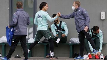 Lainez, en un entrenamiento.