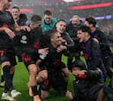La noche loca del Barça en Lisboa
