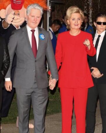 Katy Perry y Orlando Bloom disfrazados como Bill y Hillary Clinton @katyperry