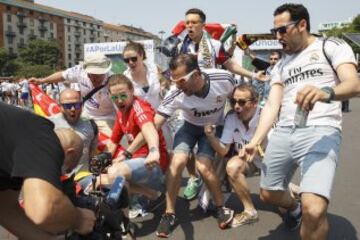 Las fan zone de Real Madrid y Atlético estuvieron muy animadas