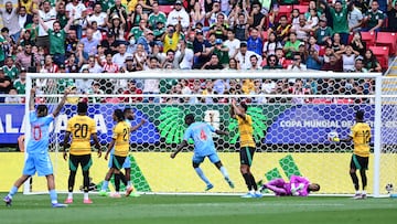 Axel Tuanzebe celebrates his goal 1-0 of Congo during of the FIFA World Cup 2026 Play-Off Path-A Final Tournament match between Congo DR and Jamaica on March 31, 2026 at Guadalajara Stadium, in Guadalajara, Jalisco, Mexico.