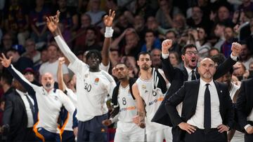 Chus Mateo, en la última victoria del Madrid en la Euroliga, ante el Barça en el Palau.