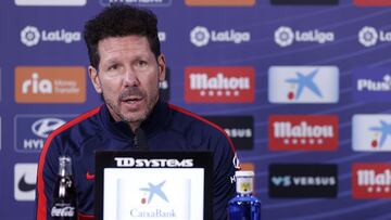 Simeone, del Atlético, en rueda de prensa.