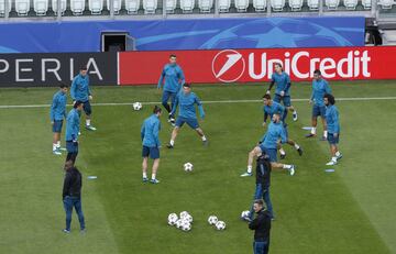 El Real Madrid entrenó en el Juventus Stadium.