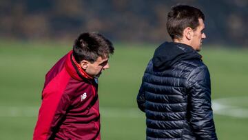 Beñat en la sesión de hoy de Lezama.