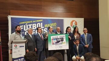 Imagen de la presentaci&oacute;n del Mundial de F&uacute;tbol para Ciegos que se celebrar&aacute; en Madrid este mes de junio.