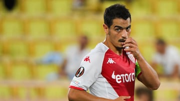 (FILES) Monaco's French forward Wissam Ben Yedder reacts during the UEFA Europa League Group H group stage football match between AS Monaco and Ferencvaros TC at the Louis II Stadium (Stade Louis II) in the Principality of Monaco on September 15, 2022. Monaco's France striker Wissam Ben Yedder is under investigation after being accused of rape, Nice's public prosecutor told AFP on July 13, 2023. The alleged incident took place on Monday in the town of Beausoleil just to the north of Monaco on the Cote d'Azur. (Photo by NICOLAS TUCAT / AFP)