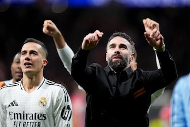Daniel Carvajal se unió a la celebración del Real Madrid.