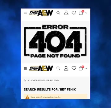 Al momento de buscar la mercancía de Rey Fénix aparece el error 404.