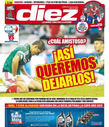 Las 28 portadas más incendiarias del diario Diez contra la Selección Mexicana