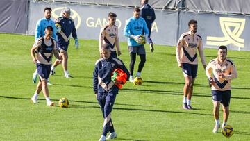 Garitano en su primer entrenamiento como técnico del Cádiz CF.