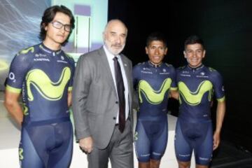 Winner Anacona, el embajador colombiano en España Alberto Furmanski, Nairo Quintana y Dayer Quintana. 
 