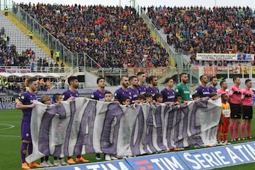 El emotivo homenaje que Fiorentina realizó a Astori