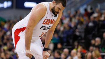 Marc Gasol, of Basquet Girona during the Liga ENDESA ACB match between Coviran Granada and Basquet Girona at Palacio de los Deportes Stadium on January 22, 2023 in Granada, Spain. 
 (Photo by Álex Cámara/NurPhoto via Getty Images)