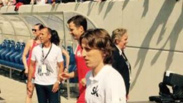 Luka Modric en el partido ben&eacute;fico organizado por Sami Khedira en Stuttgart el 14 de junio