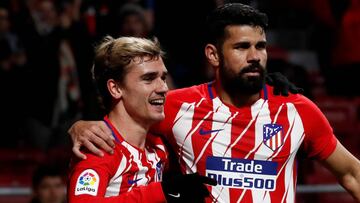 Los jugadores del Atl&eacute;tico de Madrid, Antoine Griezmann y Diego Costa.