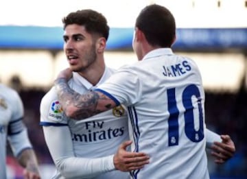 James Rodríguez marcó el tercer tanto en el triunfo del Real Madrid 1-4, ante el Eibar, por la fecha 26 de la Liga de España.