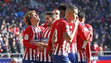 Alegr&iacute;a tras el 1-0 del Atl&eacute;tico-Levante, marcado por Griezmann de penalti.