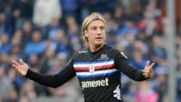 Maxi López en el partido contra el Atalanta en el que se lesionó.