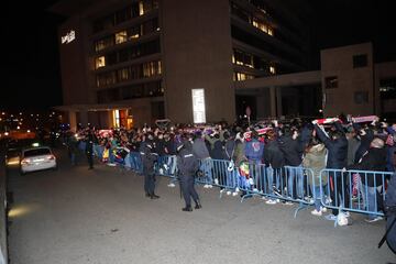 Atlético de Madrid: Recibimiento a su llegada al hotel