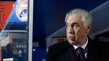 LEGANÉS (MADRID), 05/02/2025.- El entrenador del Real Madrid, el italiano Carlo Ancelotti durante el partido de cuartos de final de la Copa del Rey que CD Leganés y Real Madrid disputan este miércoles en el estadio de Butarque. EFE/Kiko Huesca