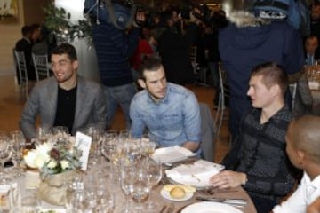 The Real Madrid squad tuck into their Christmas dinner