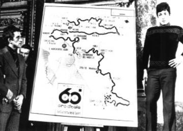 Presentación de la 60ª edición del Giro que se disputó entre el 20 de mayo y el 12 de junio de 1977.