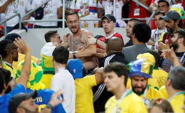 ¡Pelea en las gradas durante el Serbia-Brasil!