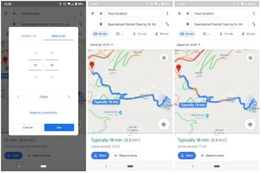 Google Maps ya te deja poner hora de salida y llegada a tus rutas en la app