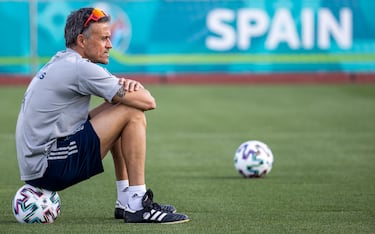 Luis Enrique durante un entrenamiento de España previo a la EURO 2020
