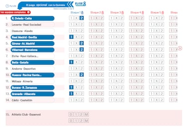 Elige 8 de La Quiniela jornada 30 - 20/12/25  