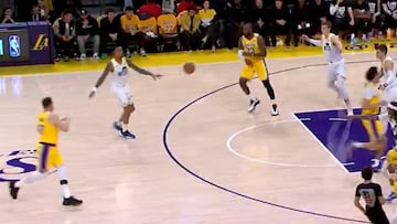 La primera jugada LeBron-Luka en Los Ángeles dejó esta fantasía de Doncic: tremebundo