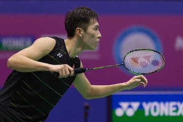 Angus Ng Ka-long pictured in today 's Yonex-Sunrise Hong Kong Open final.