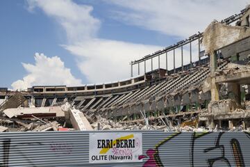 Así avanzan las obras de demolición del estadio Vicente Calderón. 