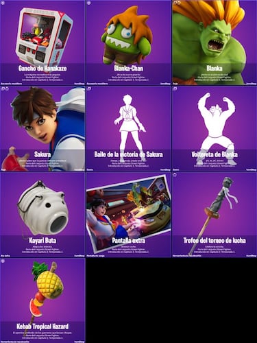 Blanka y Sakura de Street Fighter llegan a Fortnite: cómo conseguir sus skins