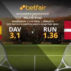 Alejandro Davidovich vs. Holger Rune: horario, TV, estadísticas y pronósticos de Wimbledon 2023