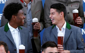 David Alaba y James Rodríguez.